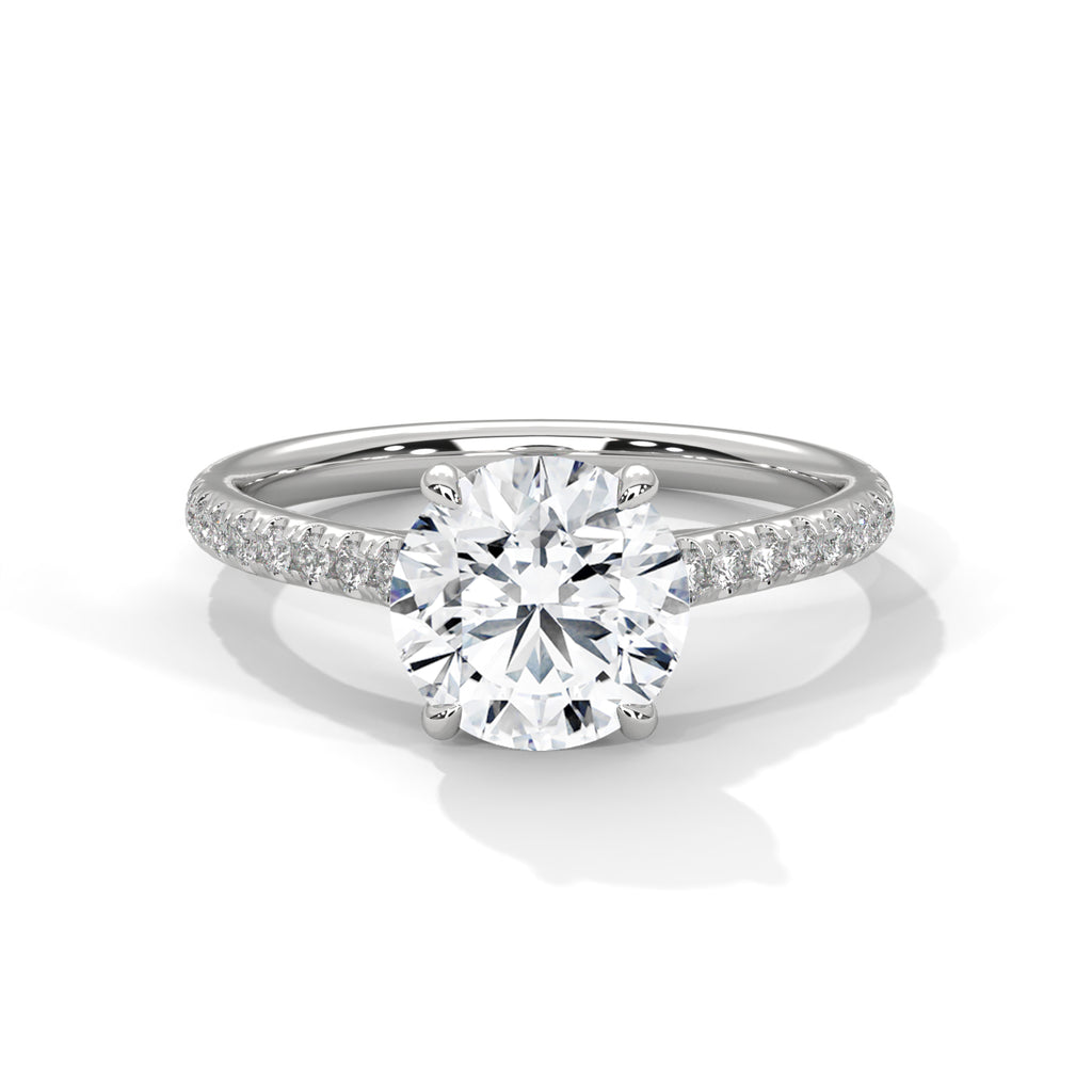 Diamond ring with a white background