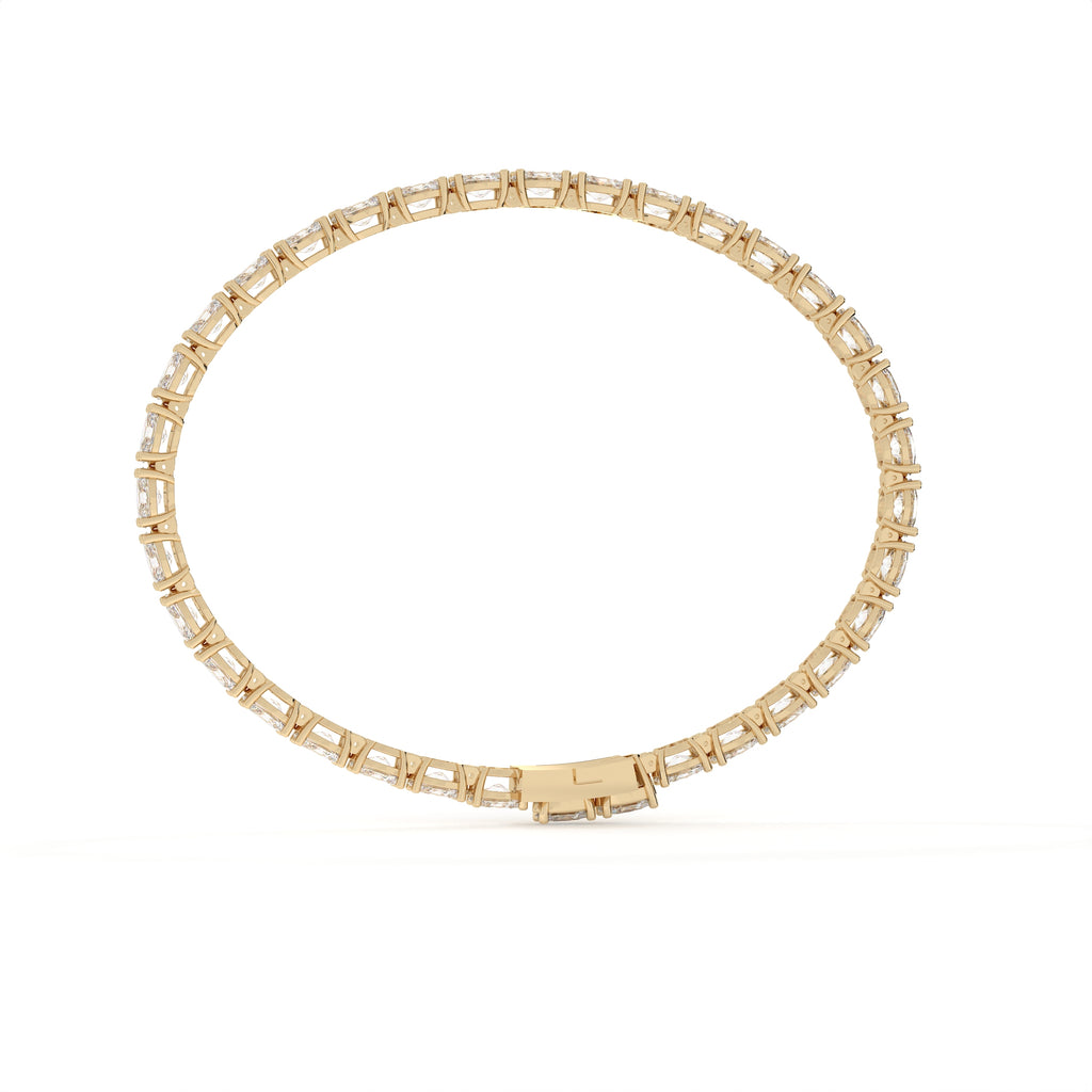 Gold bracelet on a white background
