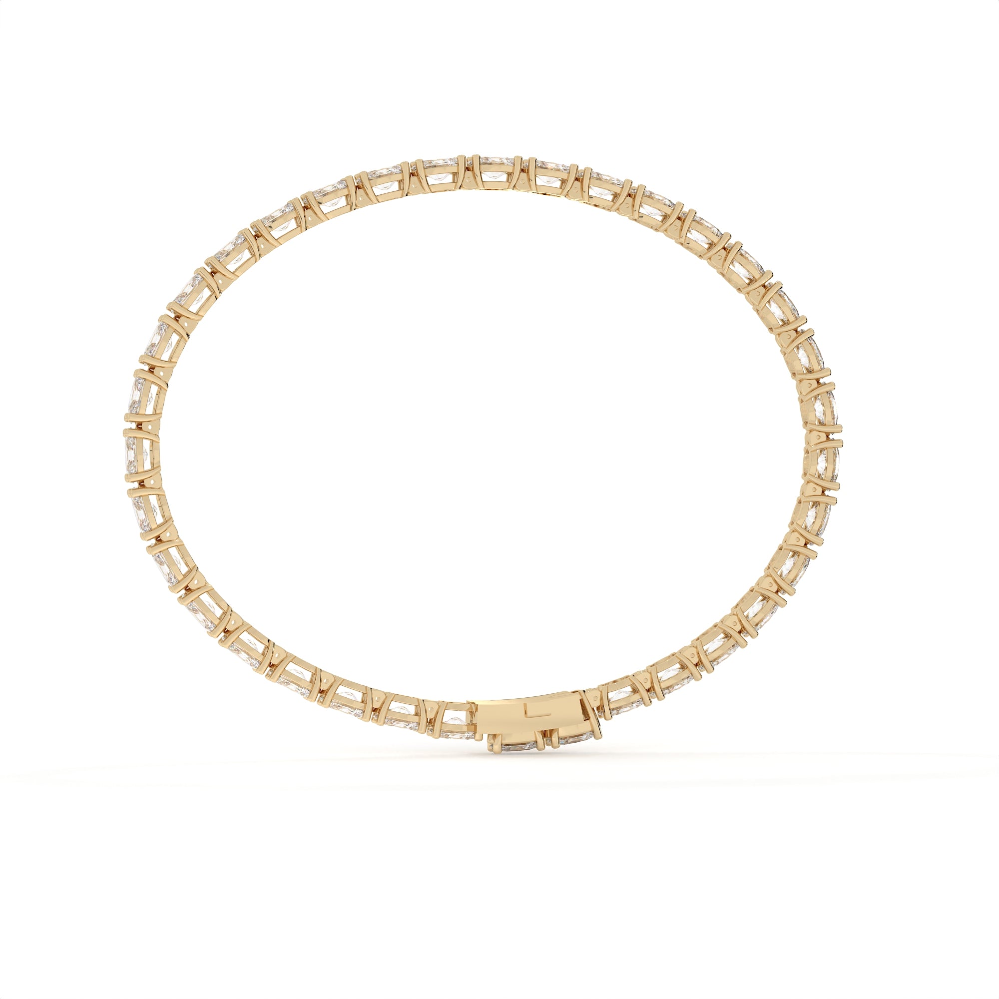 Gold bracelet on a white background