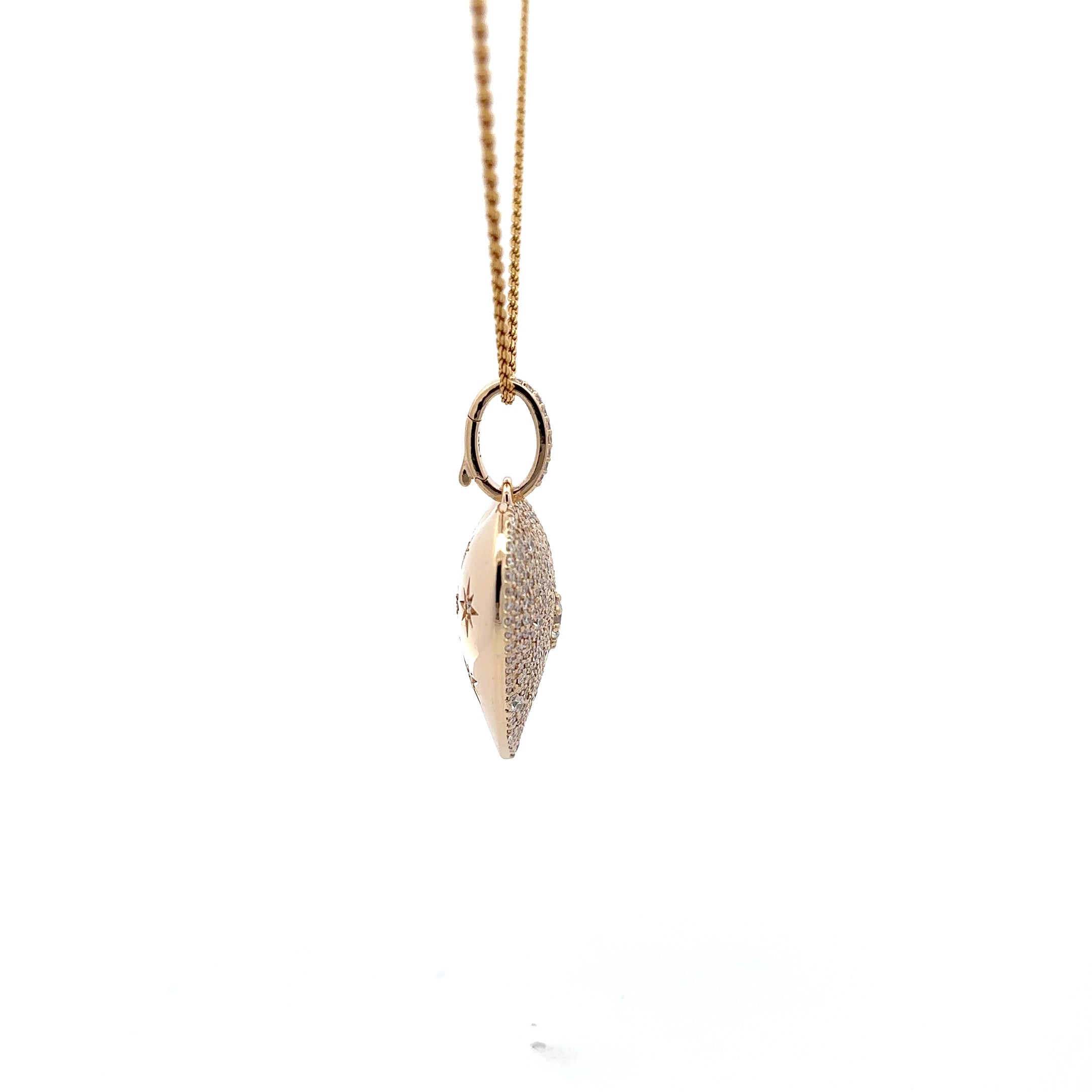 Necklace with a gold pendant on a white background