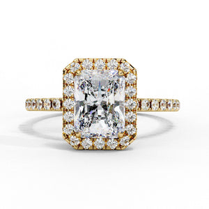 2.92 Carat Luxury Radiant Cut Lab Grown Halo Diamond Ring