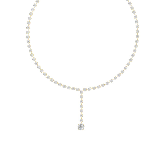 Pearl necklace with a diamond pendant on a white background