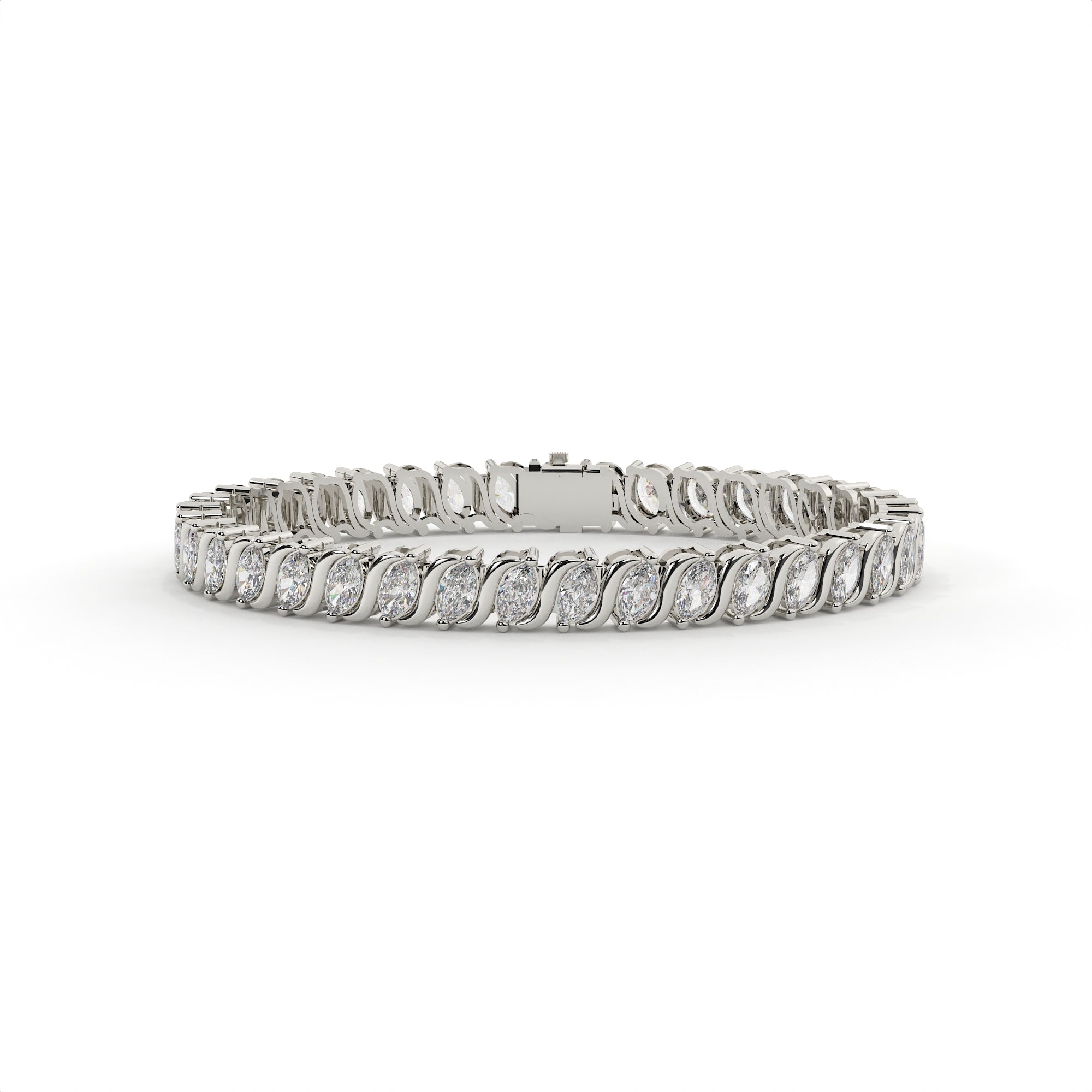 Diamond bracelet on a white background