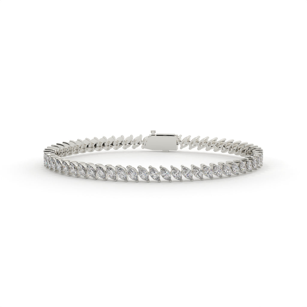 white gold bracelet on a white background