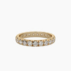 Gold ring with diamonds on a white background