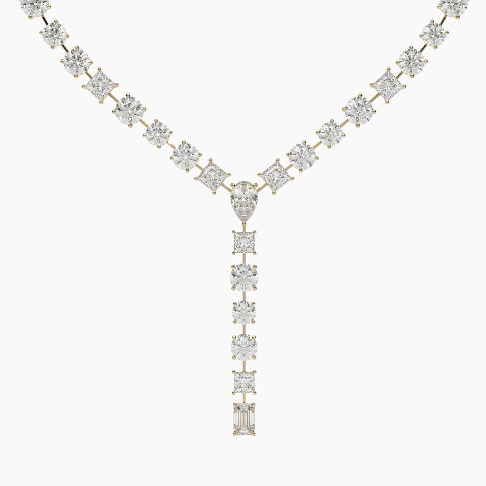 Diamond necklace on a white background