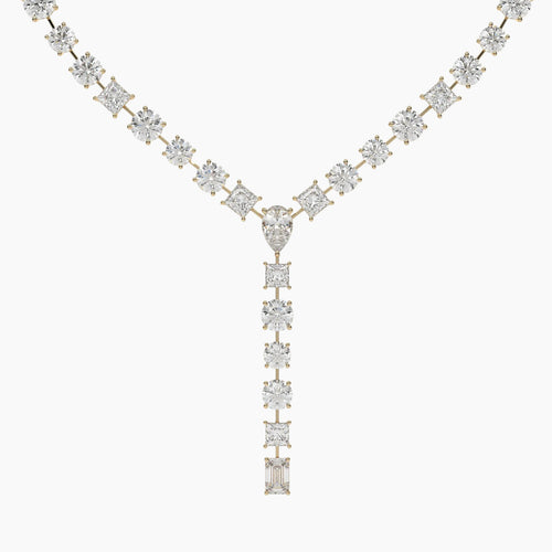 Diamond necklace on a white background