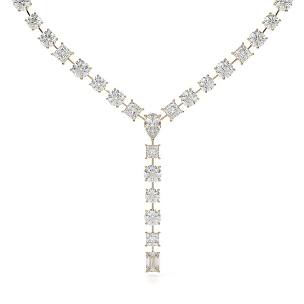 Diamond necklace on a white background