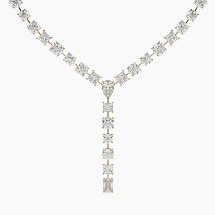 Diamond necklace on a white background