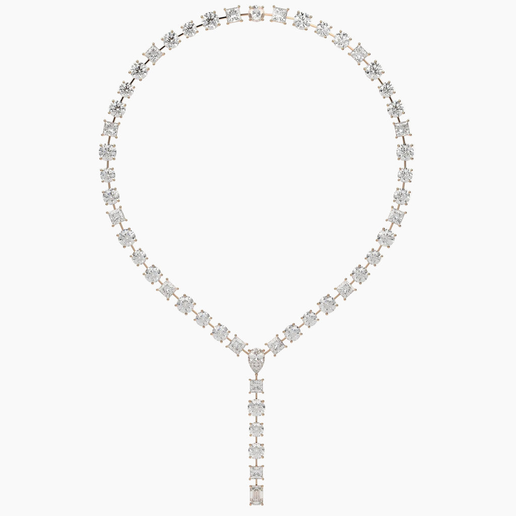 Diamond necklace on a white background