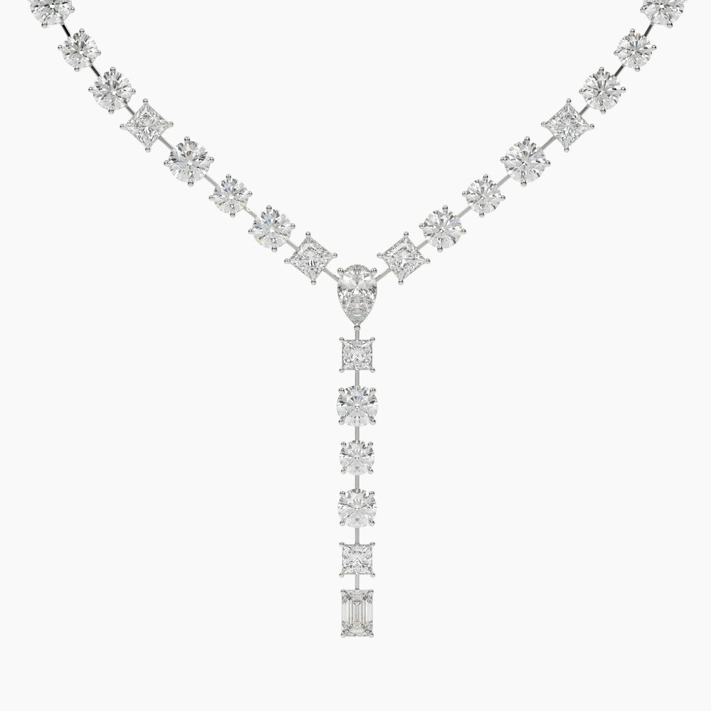 Diamond necklace on a white background