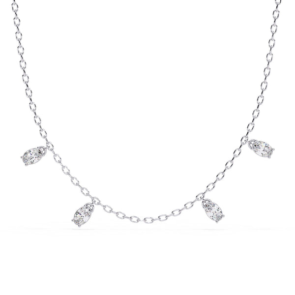 Oval Cut Lab Grown Diamond Chain Necklace