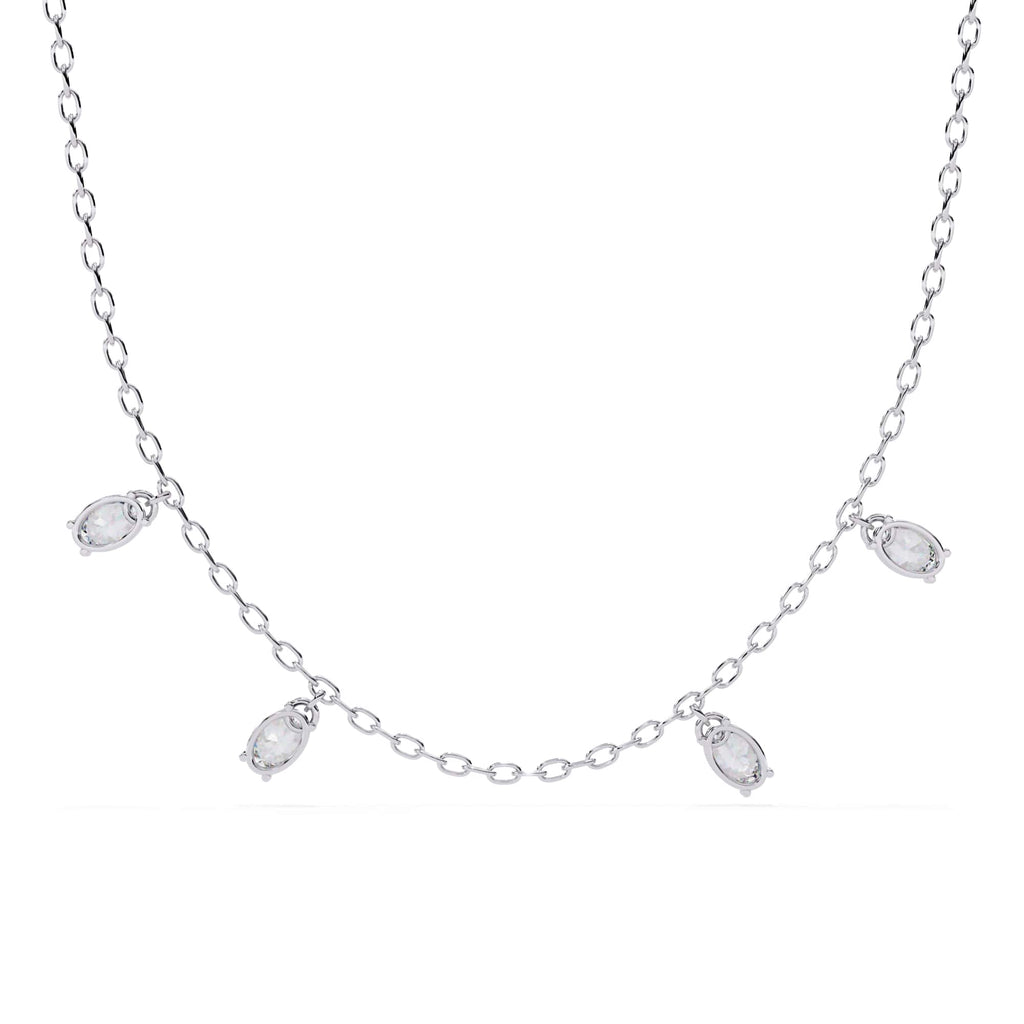 Oval Cut Lab Grown Diamond Chain Necklace