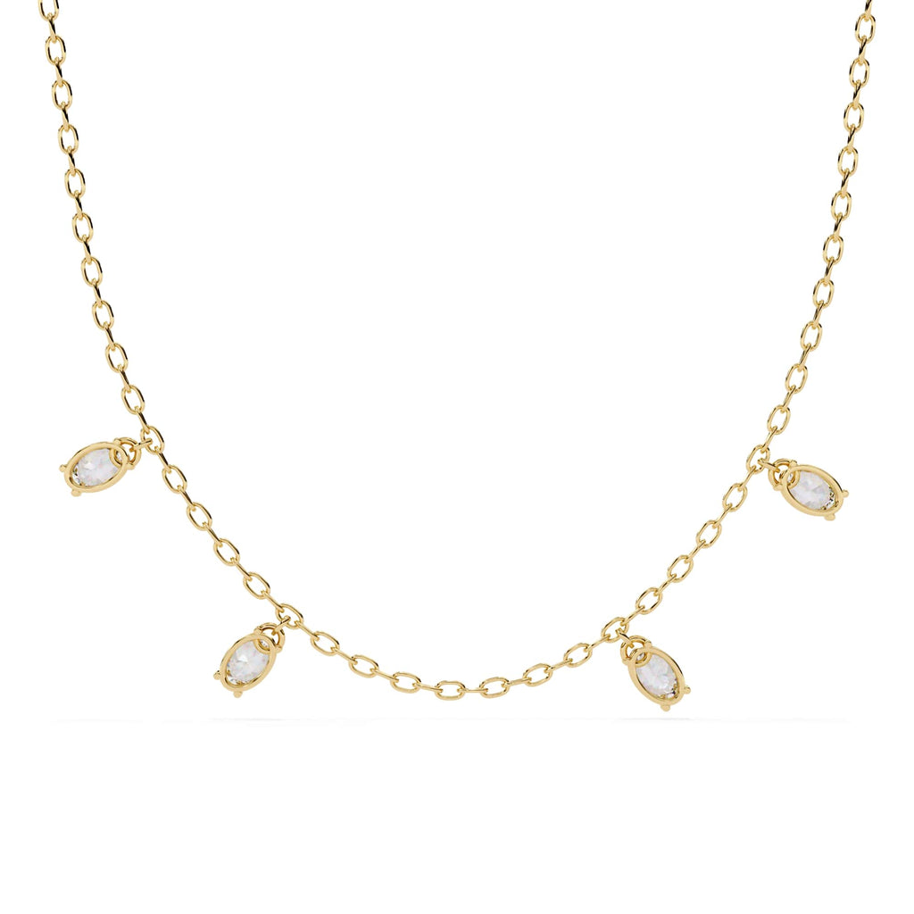 Oval Cut Lab Grown Diamond Chain Necklace