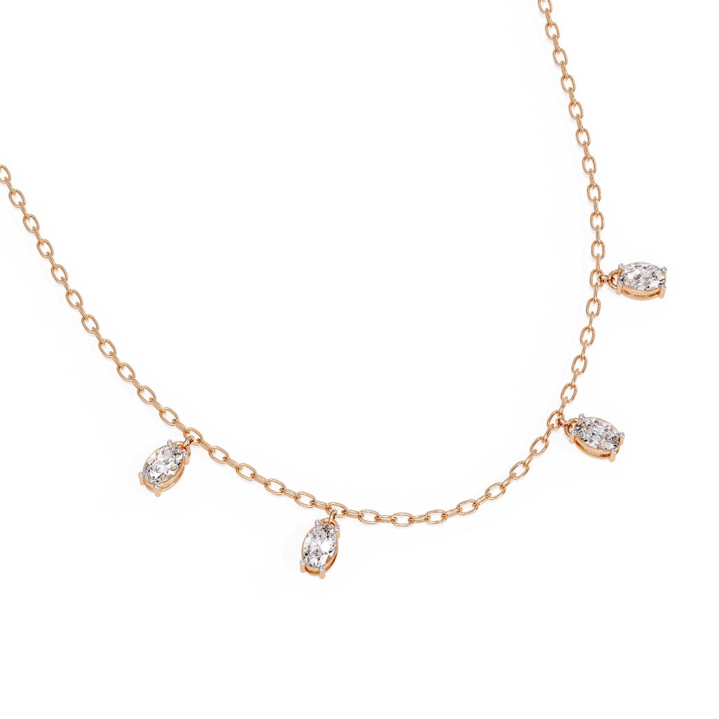 Oval Cut Lab Grown Diamond Chain Necklace