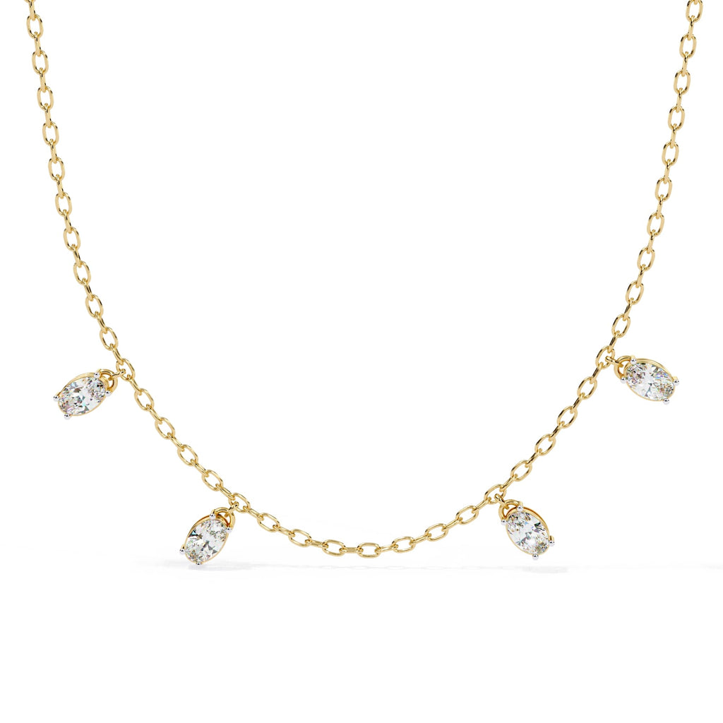 Oval Cut Lab Grown Diamond Chain Necklace