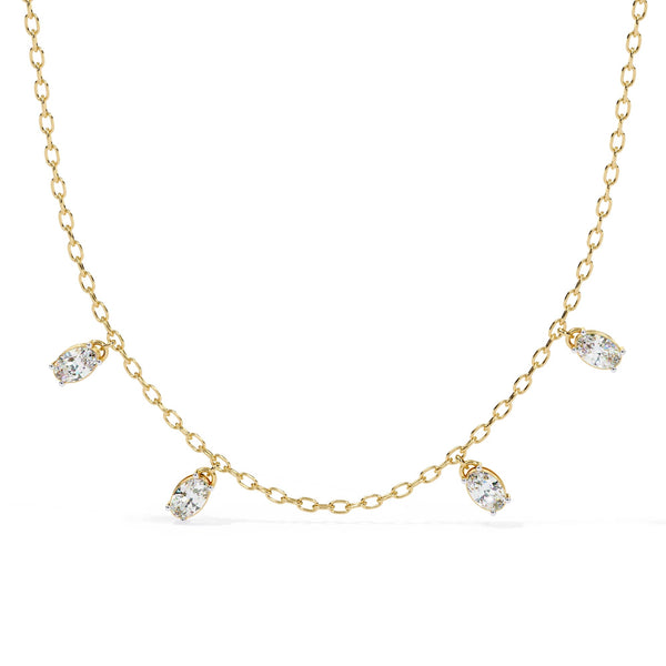 Oval Cut Lab Grown Diamond Chain Necklace