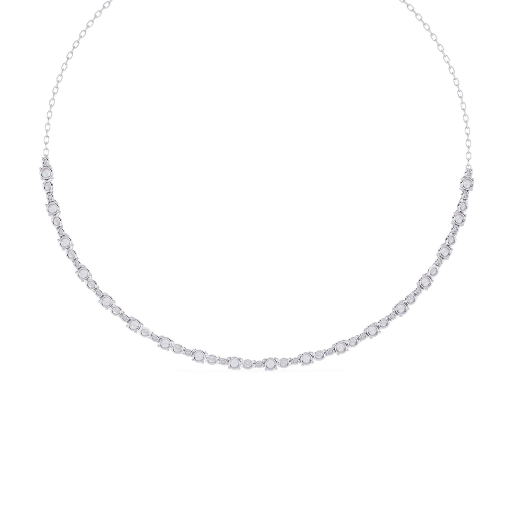 Round And Oval Cut Diamond Chain Necklace