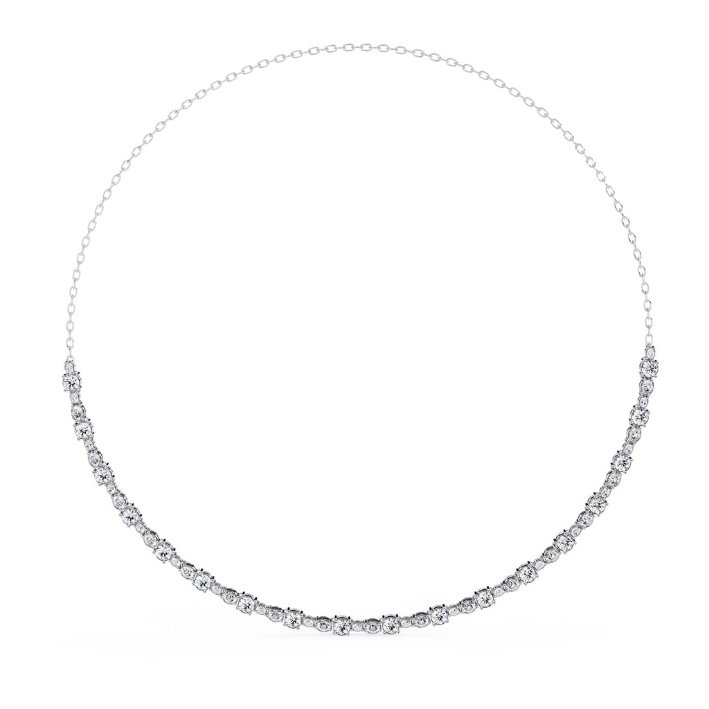 3.24 Carat Round And Oval Cut Lab Diamond Tennis Necklace