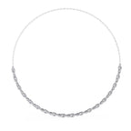 Round And Oval Cut Lab Diamond Tennis Necklace