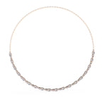 Round And Oval Cut Lab Diamond Tennis Necklace