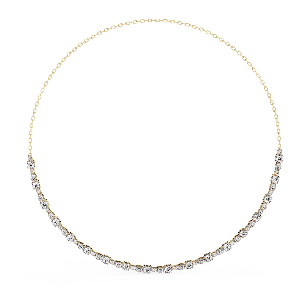 Round And Oval Cut Diamond Chain Necklace