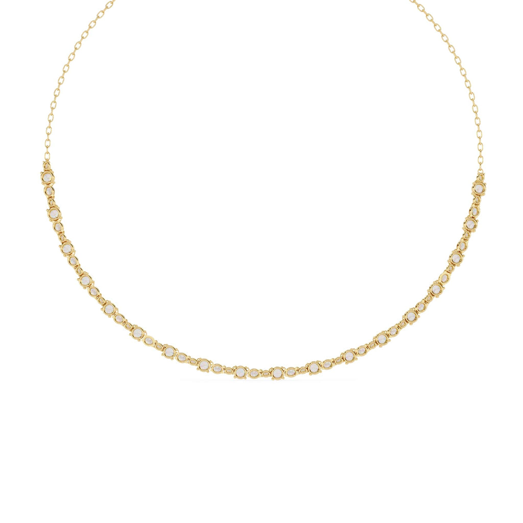 Round And Oval Cut Diamond Chain Necklace