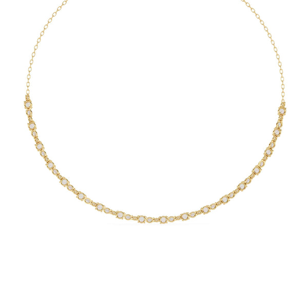 Round And Oval Cut Lab Diamond Tennis Necklace