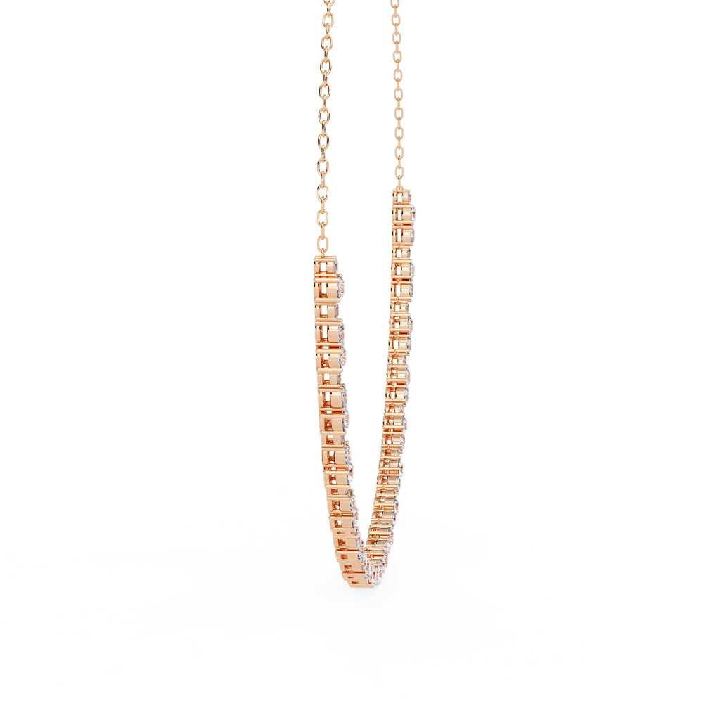 Round And Oval Cut Diamond Chain Necklace