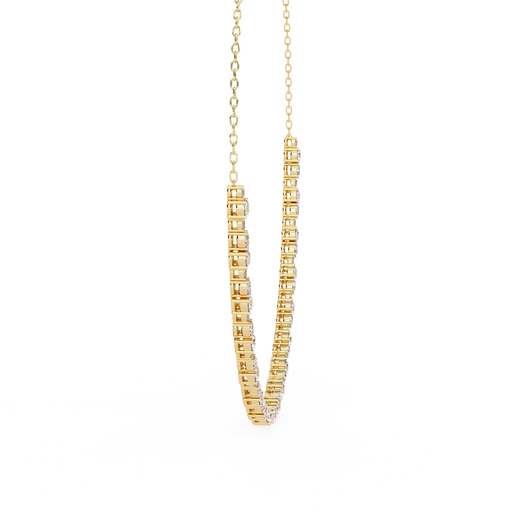 Round And Oval Cut Diamond Chain Necklace