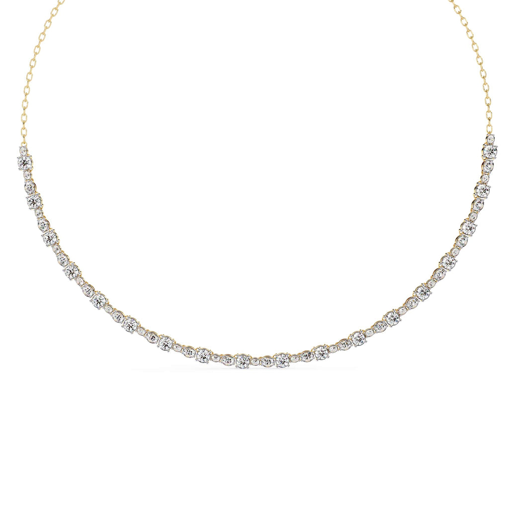 Round And Oval Cut Diamond Chain Necklace