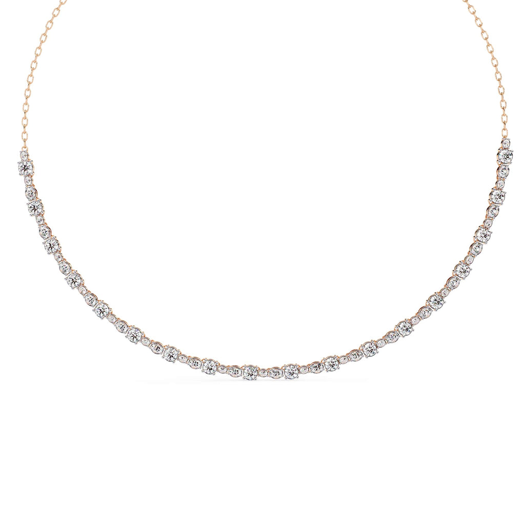 Round And Oval Cut Diamond Chain Necklace