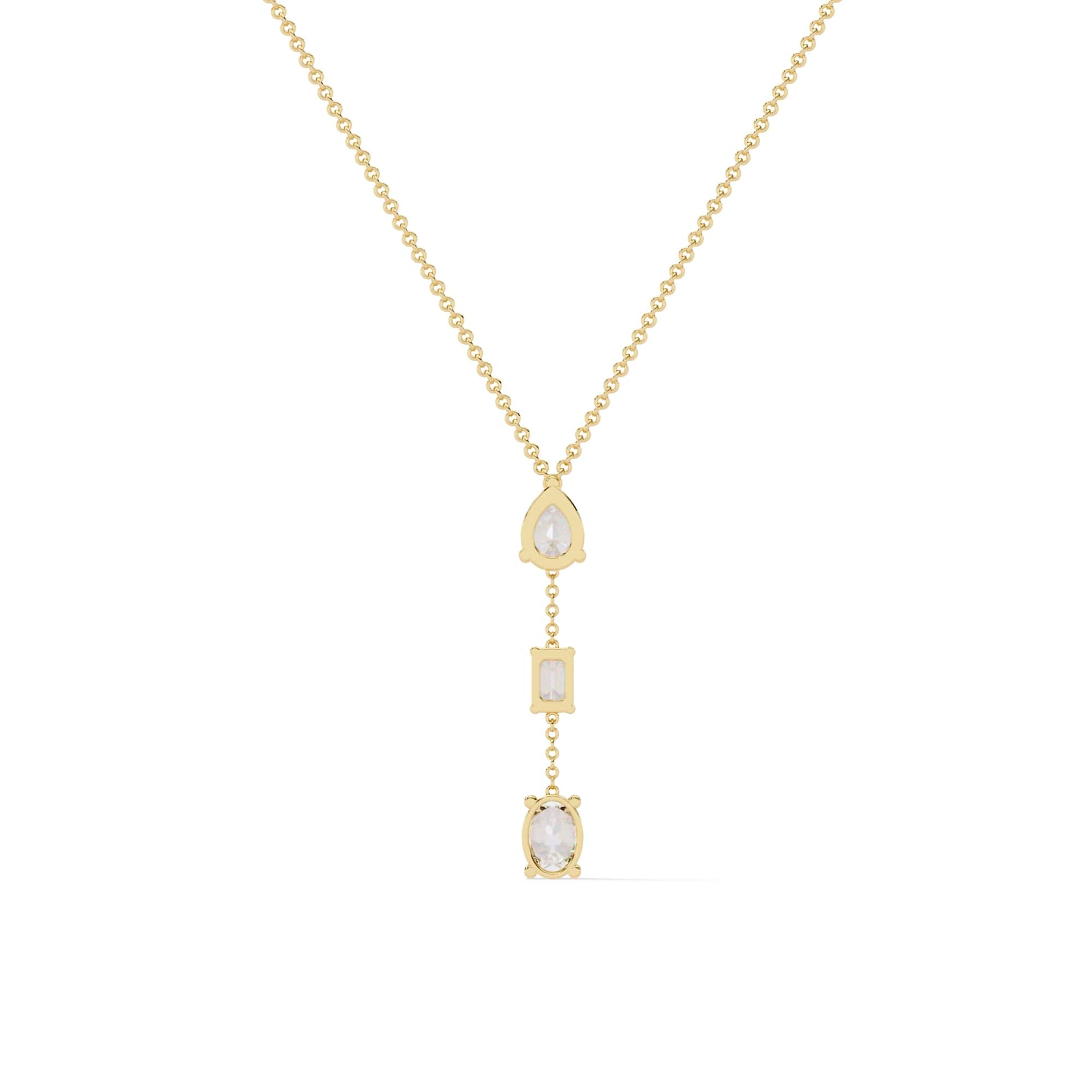 Multi Shape Lab Grown Diamond Drop Necklace