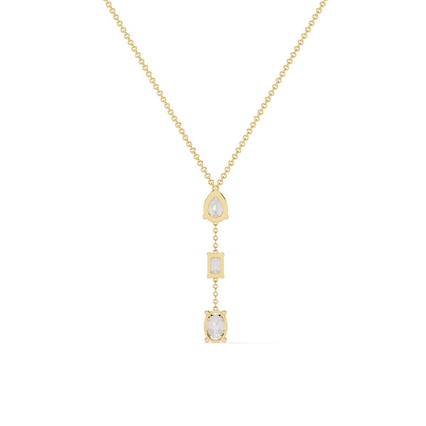 Multi Shape Lab Grown Diamond Drop Necklace