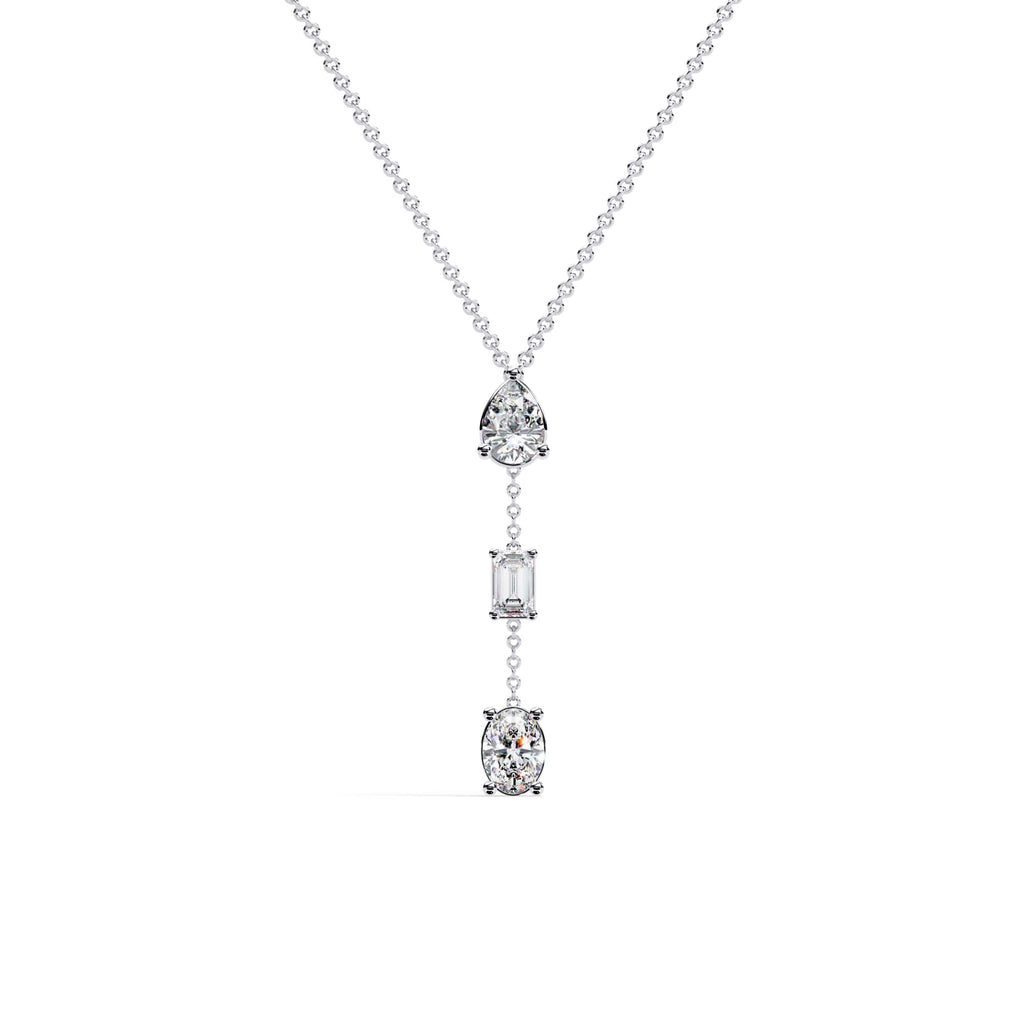 1.54 Carat Multi Shape Lab Grown Diamond Drop Necklace