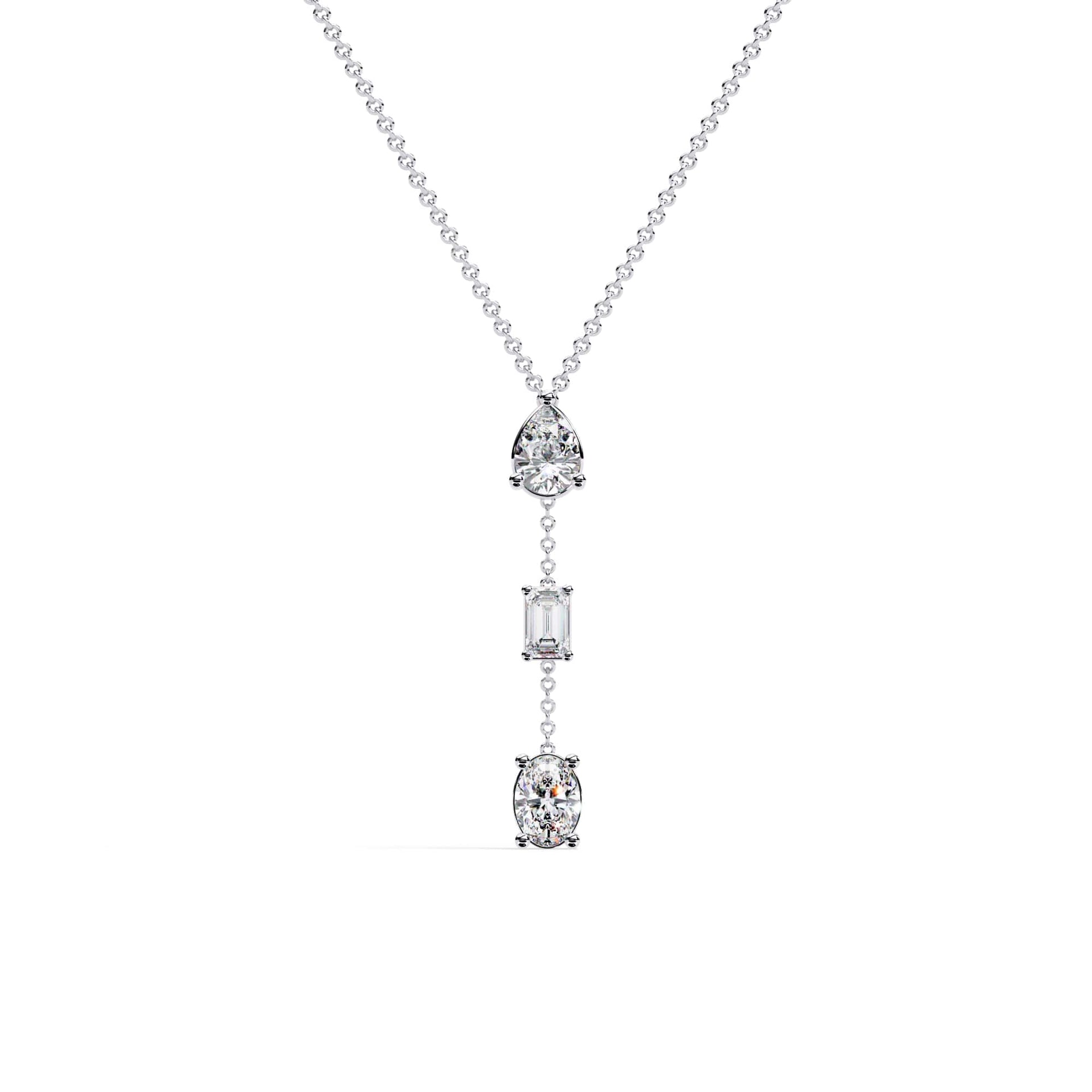 Multi Shape Lab Grown Diamond Drop Necklace