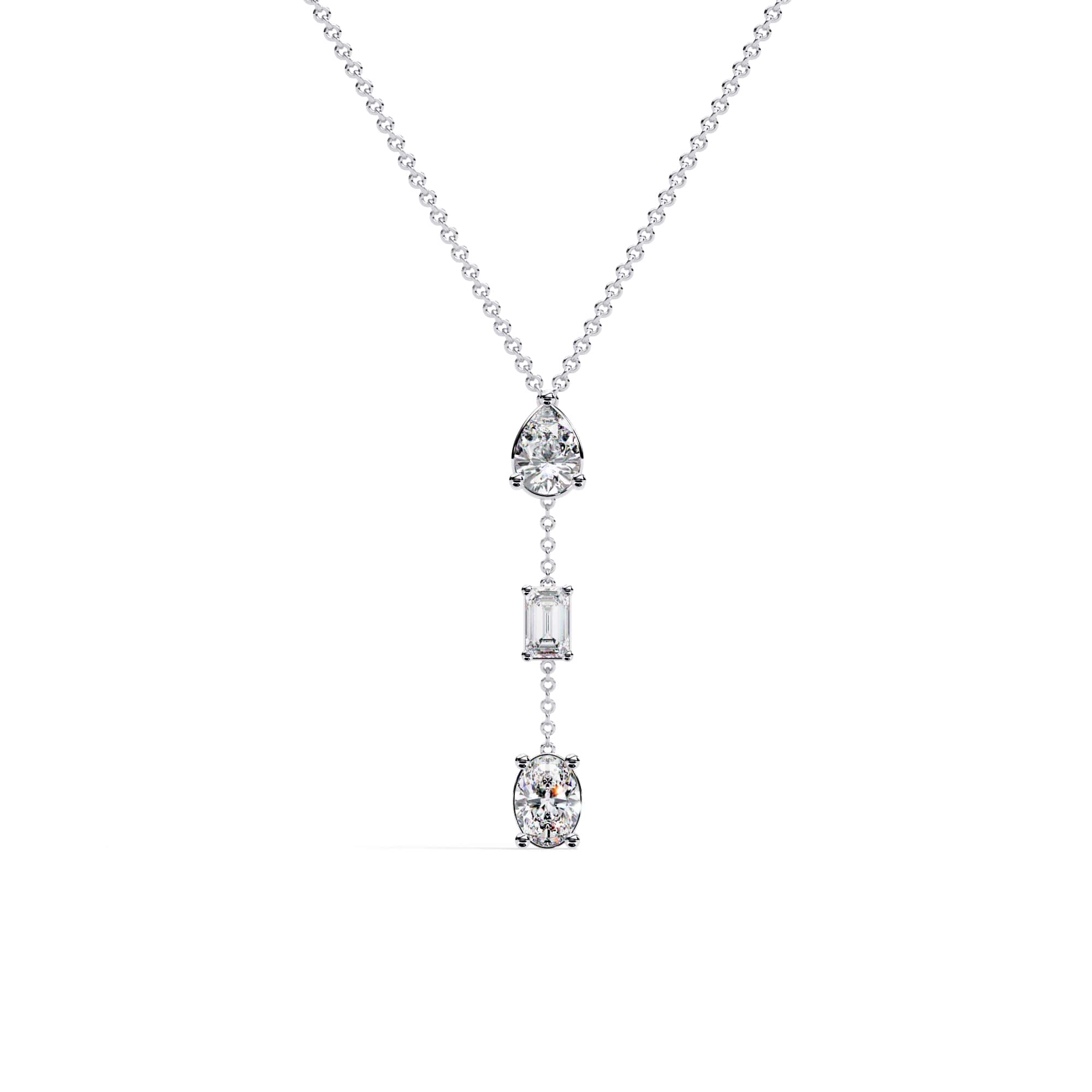 Modern Multi Shape Lab Diamond Necklace