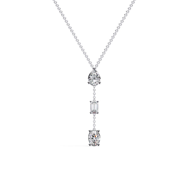 Multi Shape Lab Grown Diamond Drop Necklace