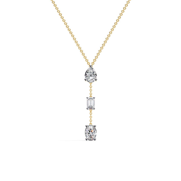 Multi Shape Lab Grown Diamond Drop Necklace