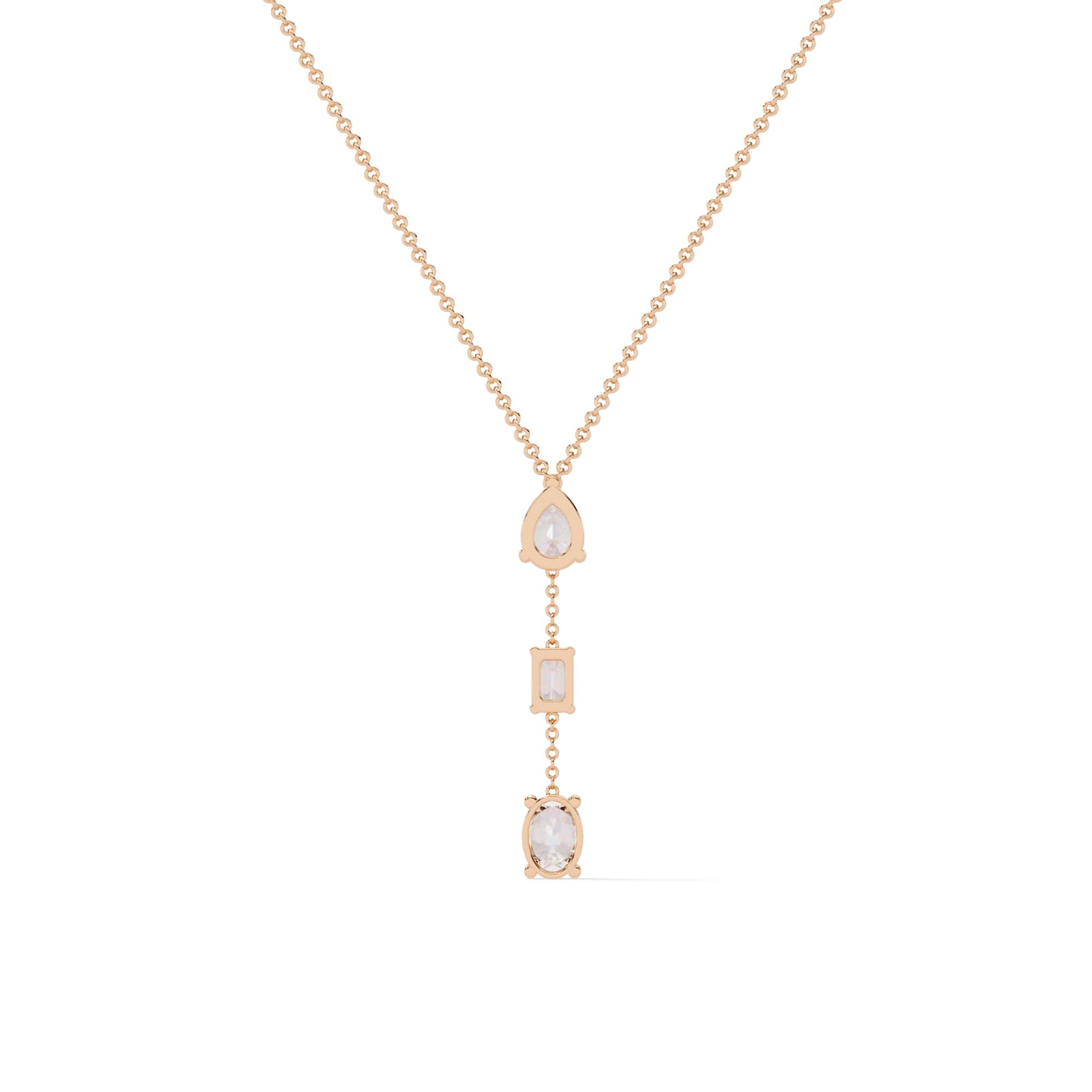 Multi Shape Lab Grown Diamond Drop Necklace