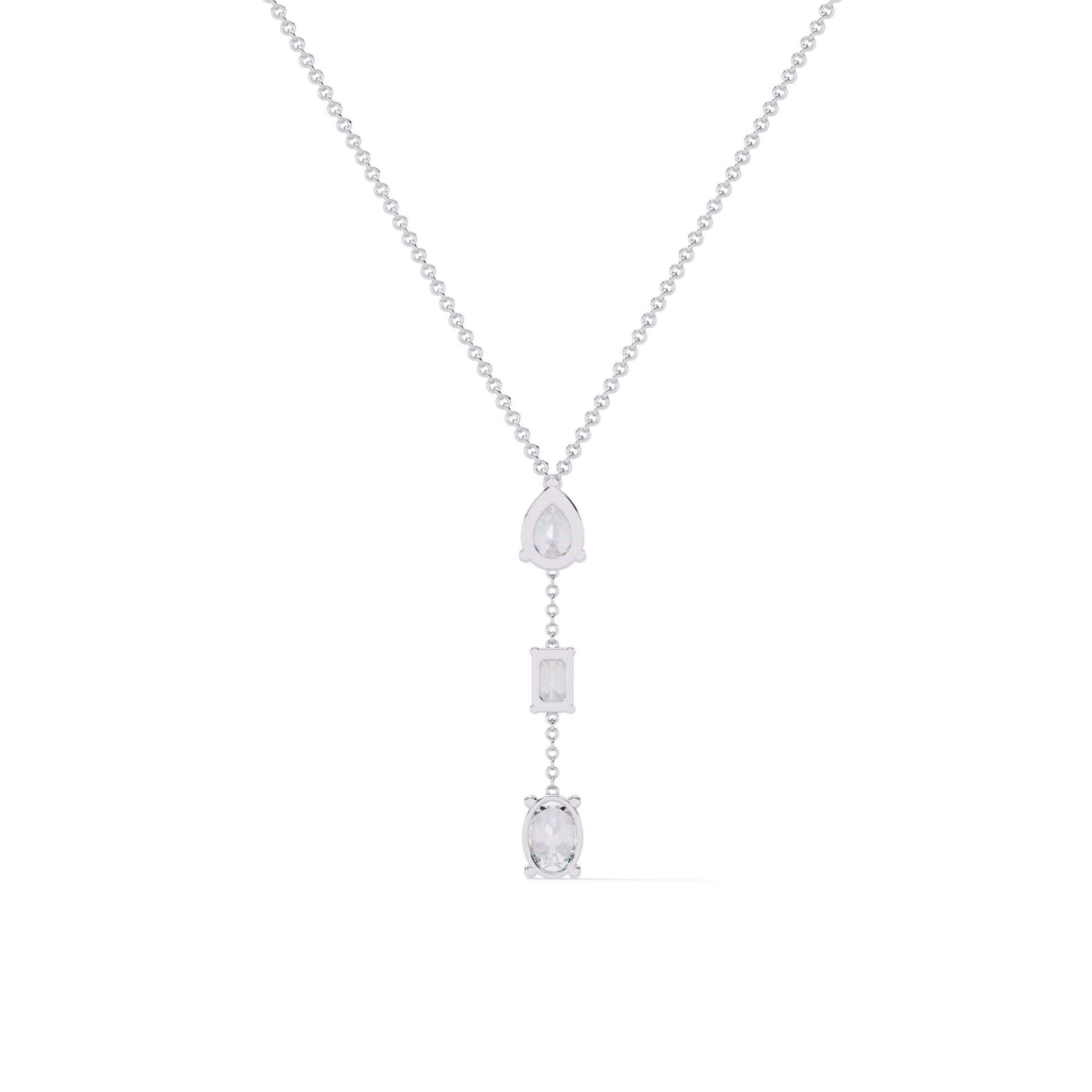 Multi Shape Lab Grown Diamond Drop Necklace
