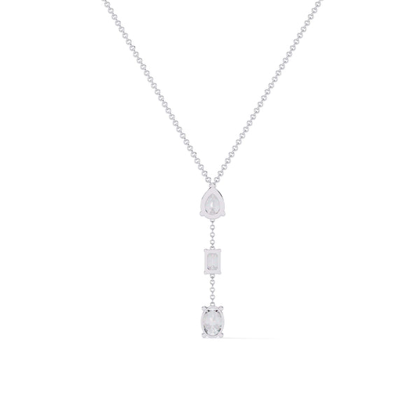 1.54 Carat Multi Shape Lab Grown Diamond Drop Necklace