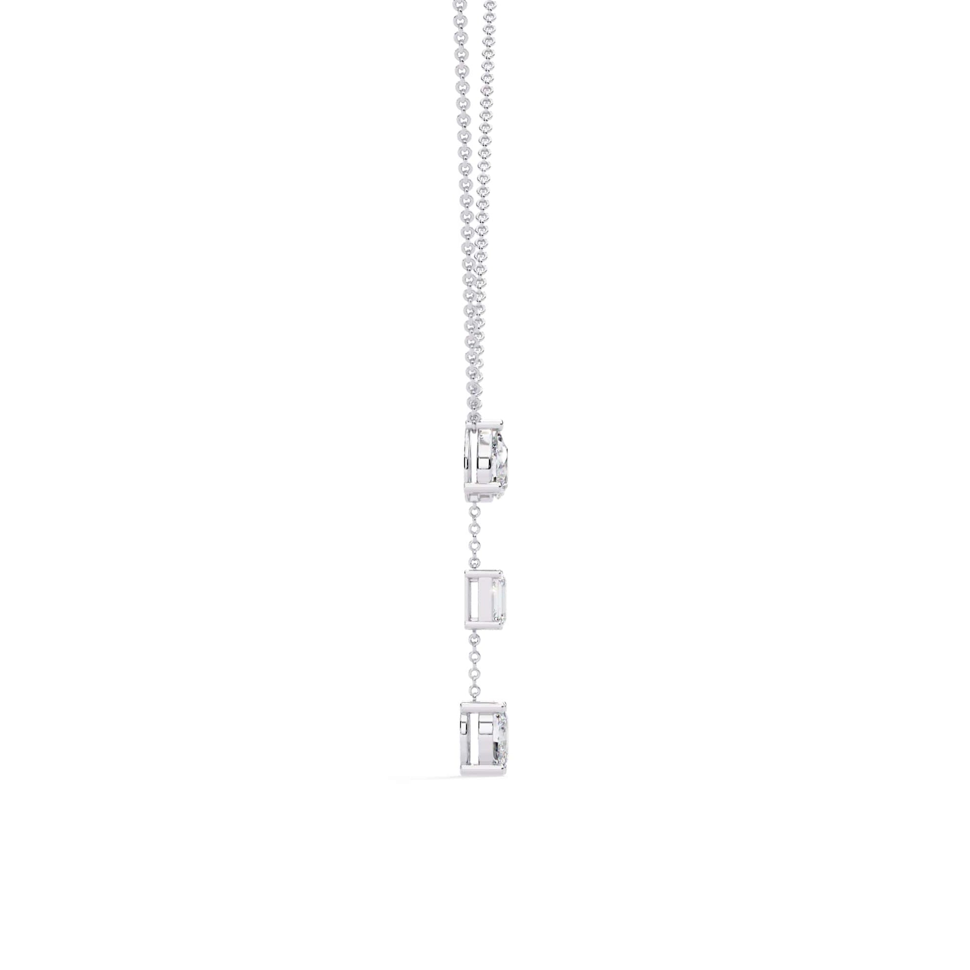 Multi Shape Lab Grown Diamond Drop Necklace