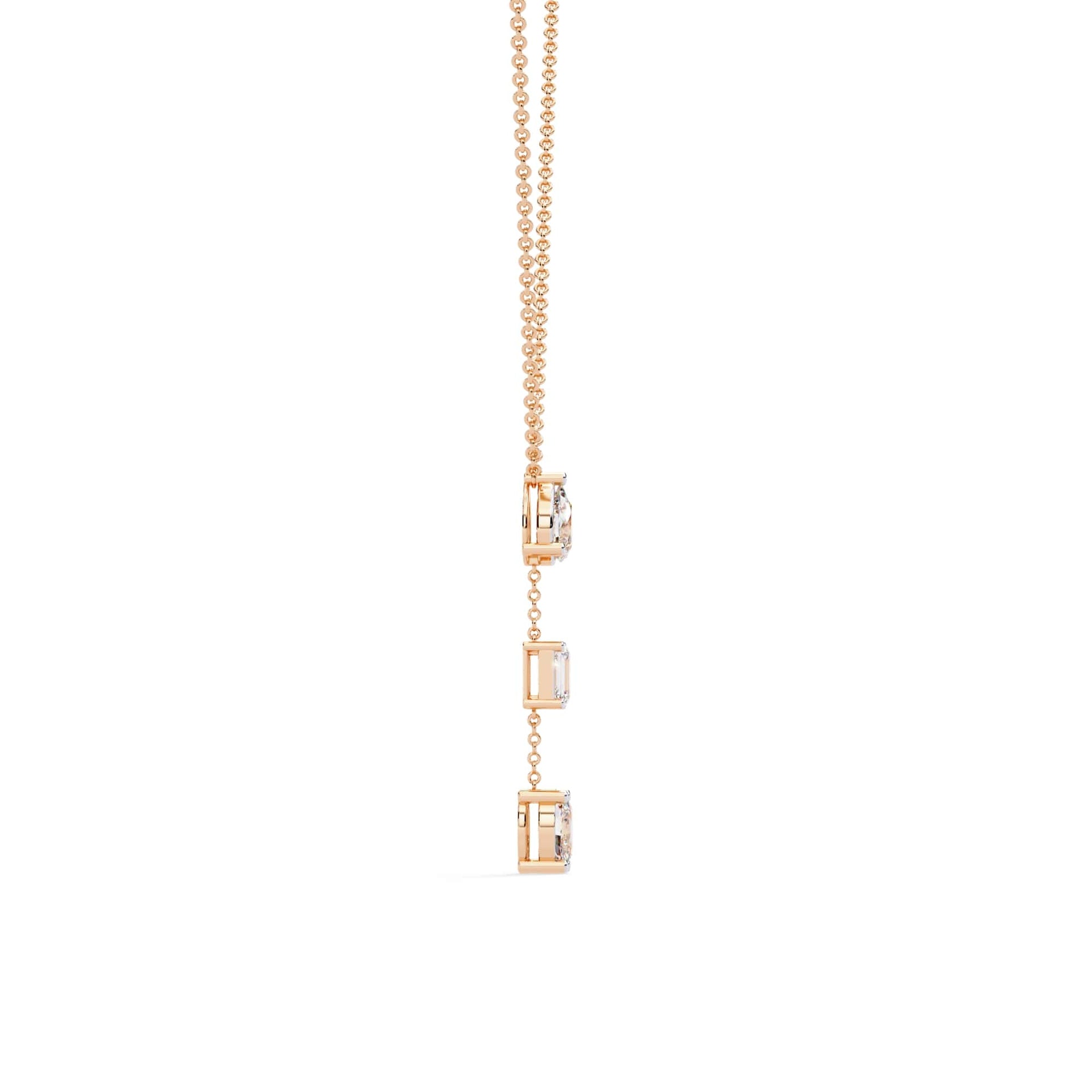Multi Shape Lab Grown Diamond Drop Necklace