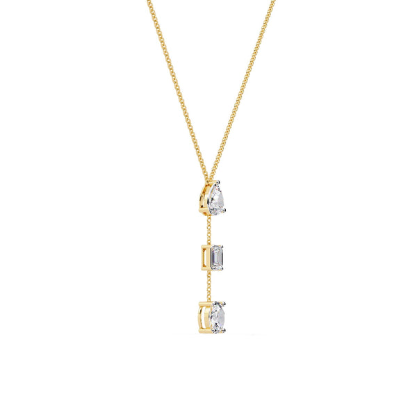 Multi Shape Lab Grown Diamond Drop Necklace