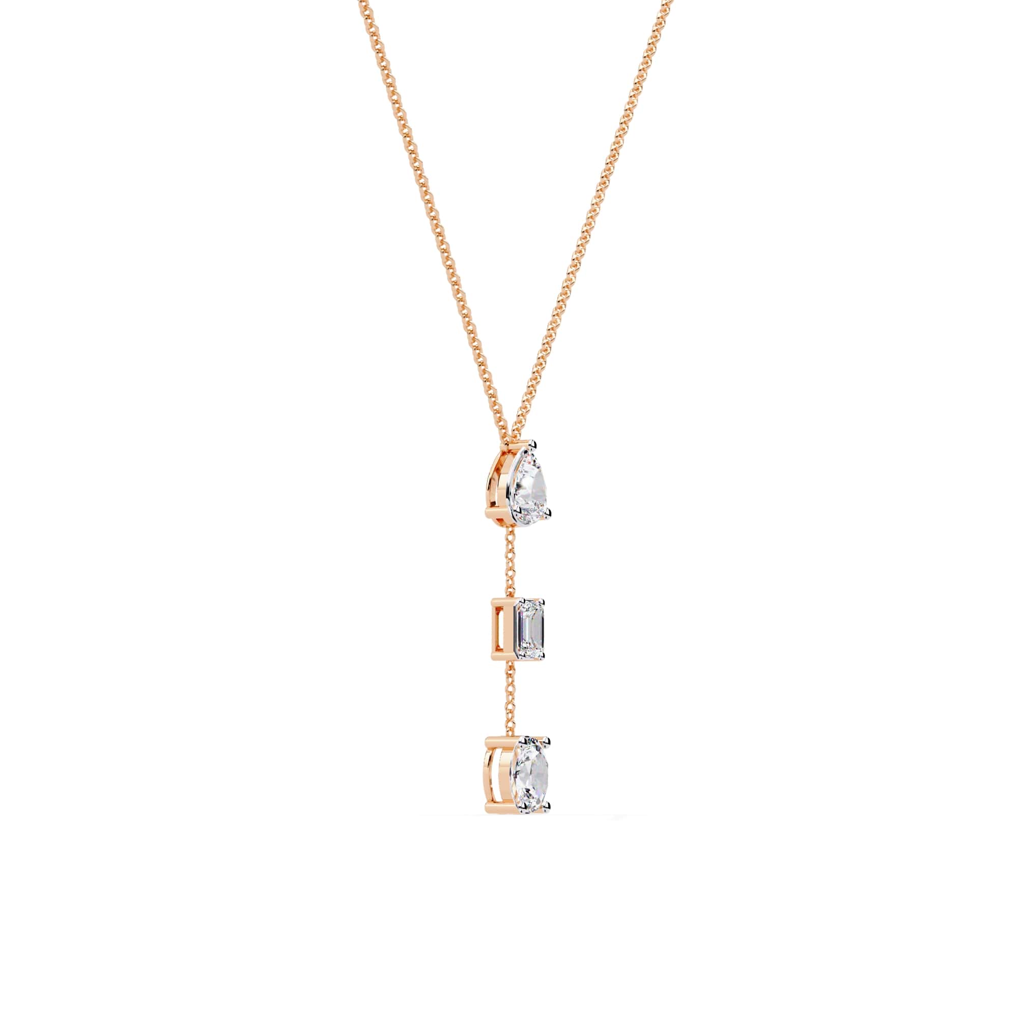 Modern Multi Shape Lab Diamond Necklace