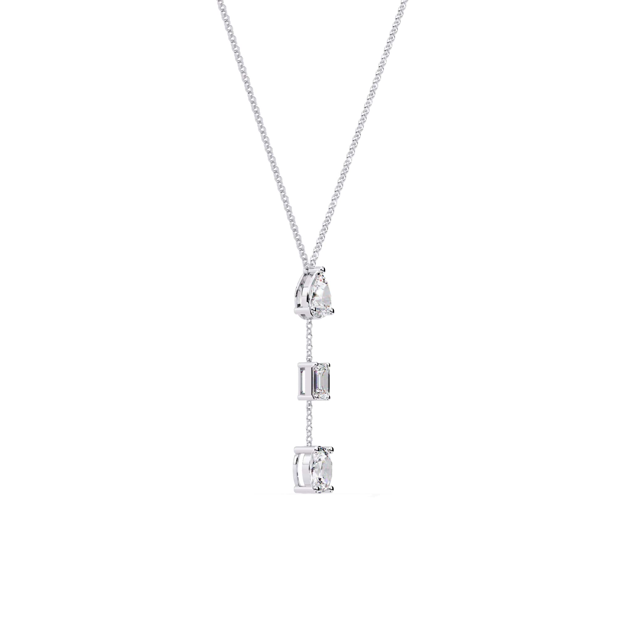 Modern Multi Shape Lab Diamond Necklace