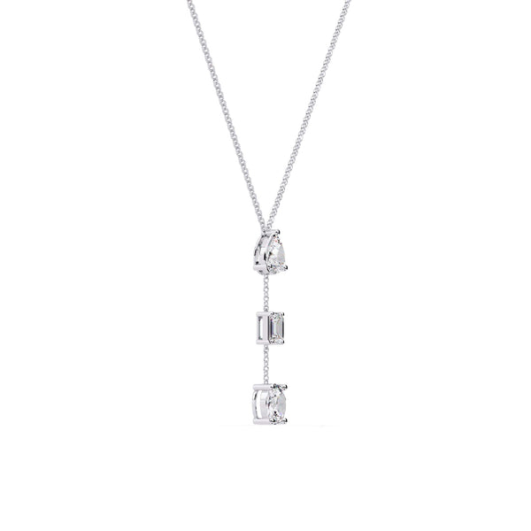 1.54 Carat Multi Shape Lab Grown Diamond Drop Necklace