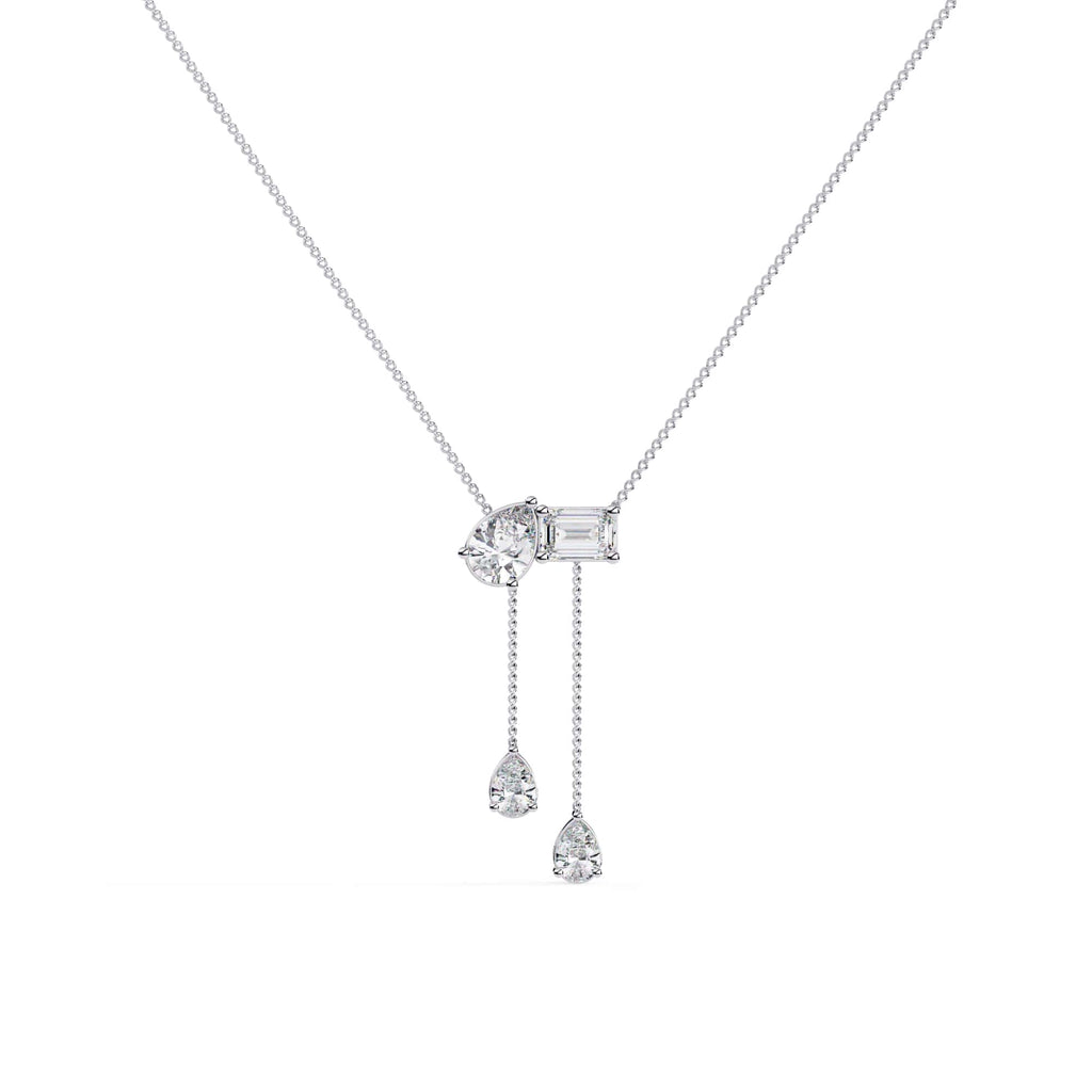 1.6 Carat Fancy Multi Shape Drop Diamond Necklace
