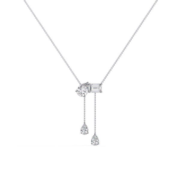 Fancy Multi Shape Drop Diamond Necklace